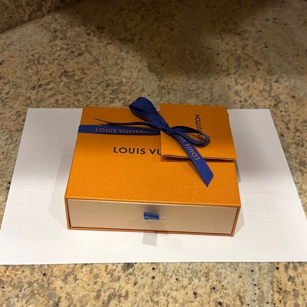 Louis Vuitton Tangerine Box with Navy Ribbon